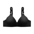 thumbnail image 1 of Seamless Bralettes for Women Back-Smoothing Bra Feature V-Neck Demi & Balconette Bra Style W-1313 Hook and Eye Closure Wireless Push Up Bra Black 36, 1 of 4