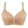 thumbnail image 1 of Mallwal Seamless Bralettes for Women Seamless Bra Feature V-Neck Strapless Bra Style W-296 Hook and Eye Closure Cotton Wireless Bras Beige 44BCD, 1 of 3