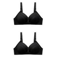 thumbnail image 1 of Seamless Bras Women No Underwire Bra Feature V-Neck Molded Bra Style W-1338 Black 42, 1 of 7