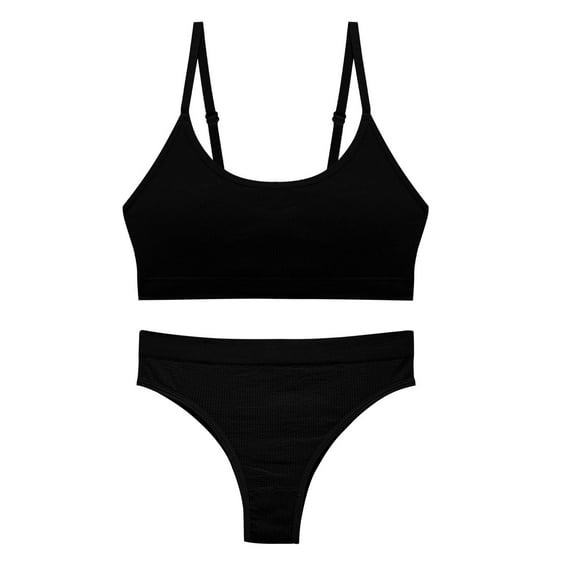 Seamless Sports Bra Women No Underwire Sling with Chest Pad Plus Size Comfortable Suit Underwear V-Neck Padded Bra Feature Hook and Eye Closure Demi & Balconette Bra Style Y-288 , Black M