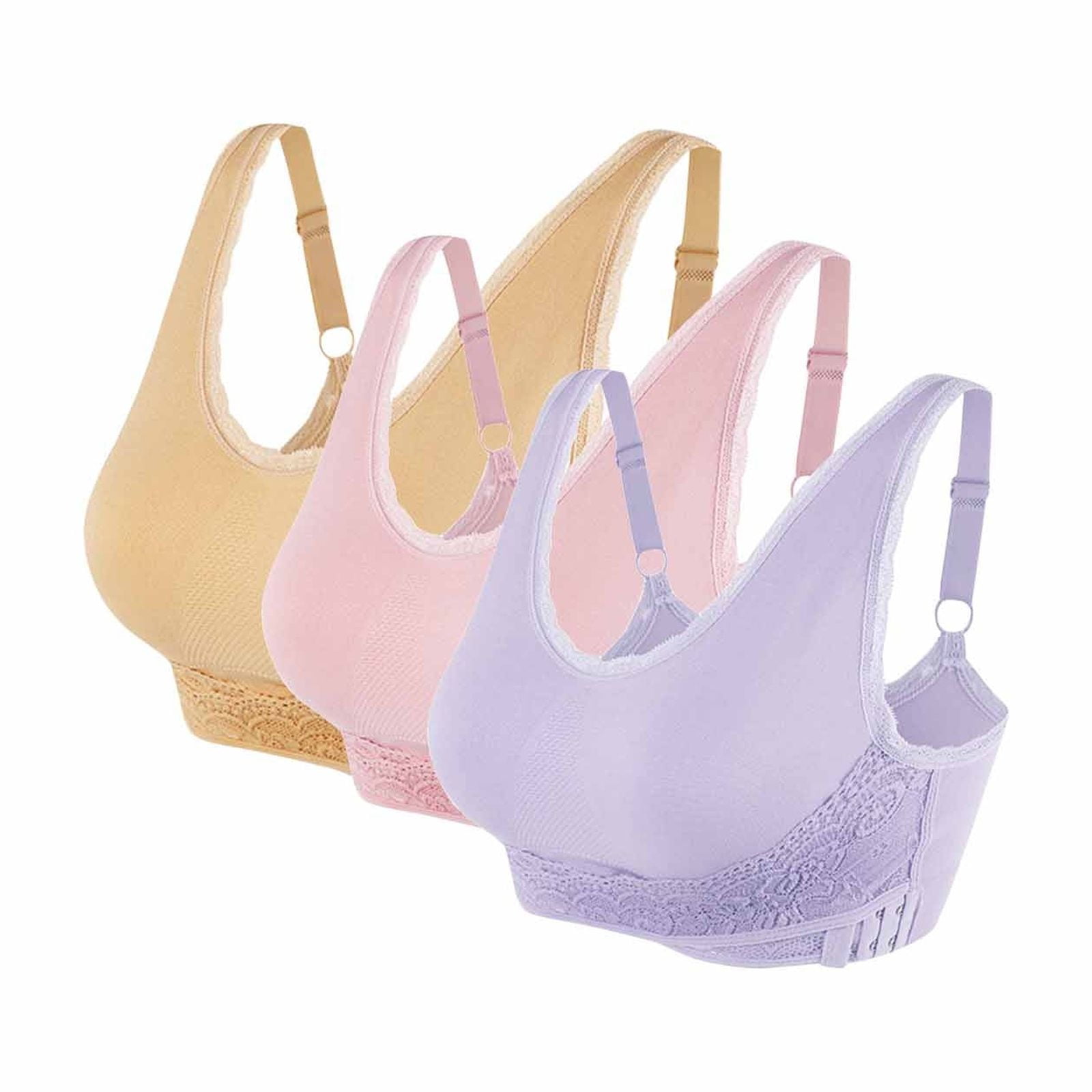 Mallwal Sleeping Bras Women BackSmoothing Bra Feature VNeck Pushup