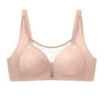 thumbnail image 1 of Soft Bra Women Lightly Lined Bra Feature V-Neck Training Bra Style W-1125 Beige 4XL, 1 of 8