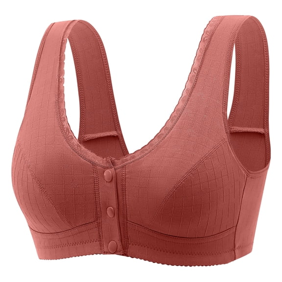 Soft Bra Women Pullover Bra Feature V-Neck Balconette Bra Style W-1727 Red L
