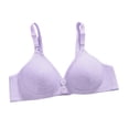 thumbnail image 1 of Soorts Bra Women Woman Bra No Underwire Underwears Base Vest Style Sports Base Underwears V-Neck Seamless Bra Feature Hook and Eye Closure Push-up Bra Style Y-343 , Purple M, 1 of 4