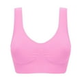 thumbnail image 1 of Sport Bra Women Plus Size Bras Padded Seamless Sleepwear Yoga Bra Wireless Underwear V-Neck Convertible Bra Feature Hook and Eye Closure Balconette Bra Style Y-140 , Pink-a L, 1 of 2