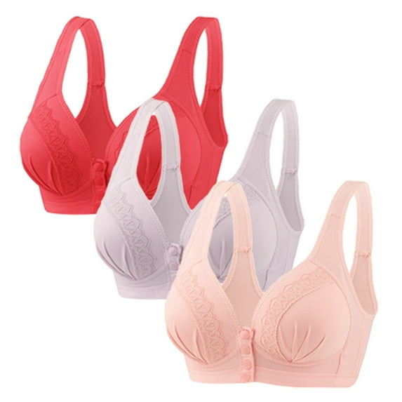 Sport Bras Women Padded Bra Feature V-Neck Push-up Bra Style W-1040 Purple 3XL