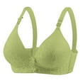 thumbnail image 1 of Sports Bra Plus Size Women Lightly Lined Bra Feature V-Neck No Underwire Bra Style W-510 Hook and Eye Closure Cotton Bras Green-a 40, 1 of 3