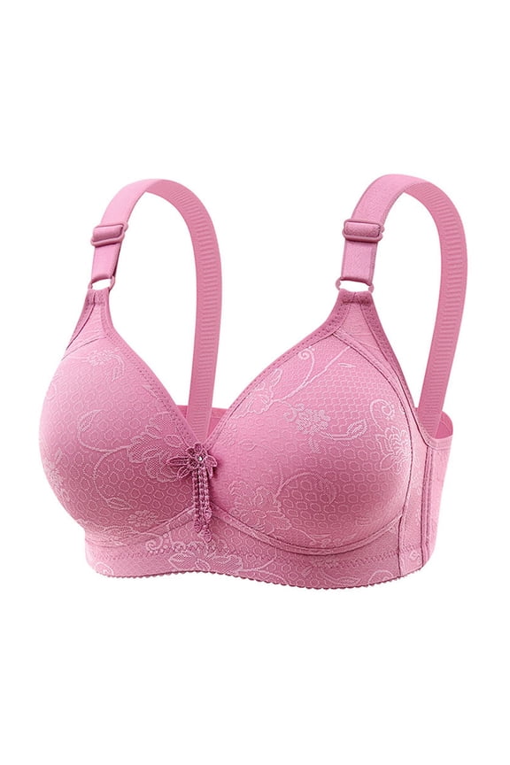 Sports Bra for Women Girls Back-Smoothing Bra Feature V-Neck Sport Bra Style W-824 Purple M