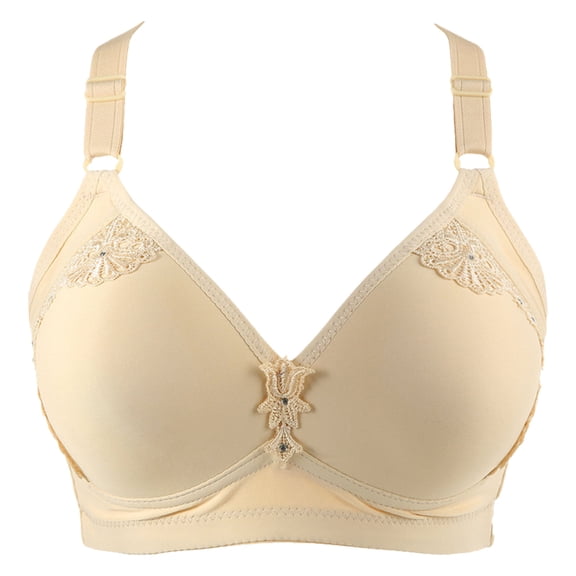 Sports Bralettes for Women Padded Bra Feature V-Neck Demi & Balconette Bra Style W-802 Hook and Eye Closure Everyday Bra Beige 85