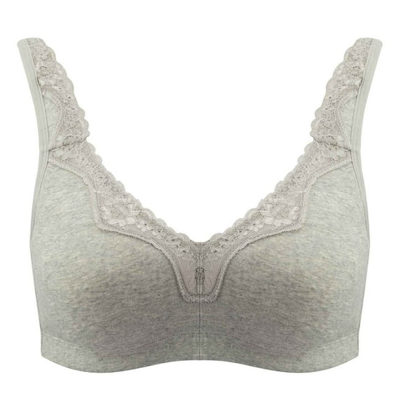 Sports Bras for Women High Support No Underwire Bra Feature V-Neck Sport Bra Style W-1113 Hook and Eye Closure Bralette Bra Gray 80F