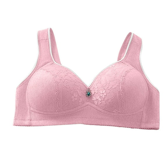 Support Wireless Bra Women Back-Smoothing Bra Feature V-Neck T-Shirt Bra Style W-506 Pinks S