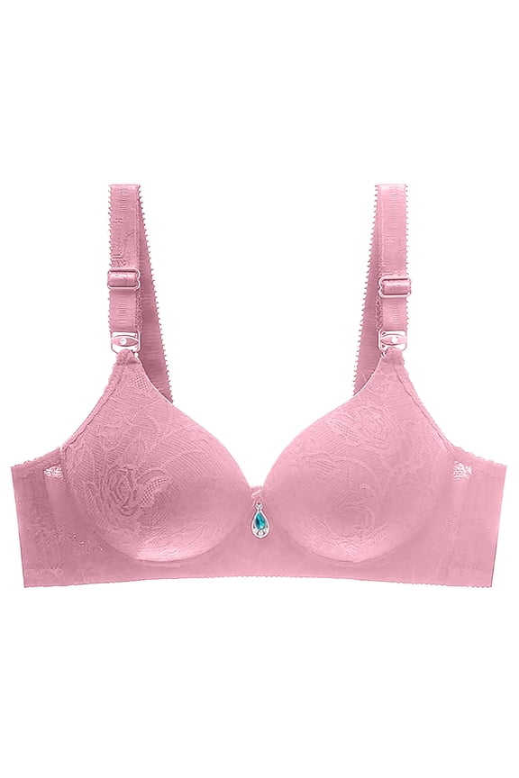 T Shirt Bra Women Seamless Bra Feature V-Neck Strapless Bra Style W-489 Pinks 34