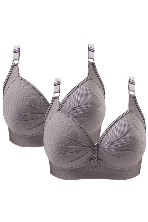 T Shirt Bras for Women No Underwire Lightly Lined Bra Feature V-Neck Nursing Bra Style W-247 Hook and Eye Closure Exercise Bras Gray M