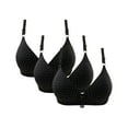 thumbnail image 1 of T Shirt Bras for Women No Underwire Padded Bra Feature V-Neck Soft Bra Style W-502 Black XXL, 1 of 6