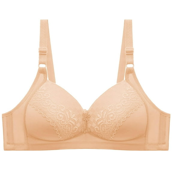 Tank Top Bra Women Solid Color Comfortable Hollow Out Sports Bra Underwear No Underwire V-Neck Back-Smoothing Bra Feature Hook and Eye Closure No Underwire Bra Style Y-147 , Beige 3XL