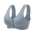 thumbnail image 1 of Tshirt Bras for Women No Underwire No Underwire Lactation Vest Bra Back Adjustment Yoga Running Bra V-Neck Pullover Bra Feature Hook and Eye Closure Training Bra Style Y-580 , Gray M, 1 of 6