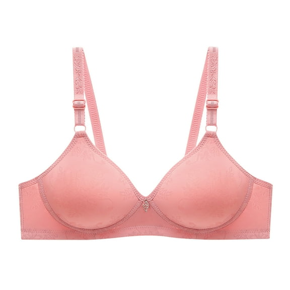 V Neck Cami Bra for Women Girls Pullover Bra Feature V-Neck Full-Figure Bra Style W-520 Hook and Eye Closure Bras Plus Size Pinks L