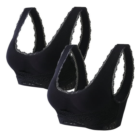 Wirefree Bras for Women Seamless Bra Feature V-Neck No Underwire Bra Style W-1721 Black S