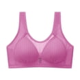 thumbnail image 1 of Mallwal Wirefree T-Shirt Bra Women Lightly Lined Bra Feature V-Neck T-Shirt Bra Style W-821 Purple L, 1 of 7
