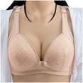 thumbnail image 1 of Wirefree T-Shirt Bra Women Pullover Bra Feature V-Neck Sport Bra Style W-1321 Beige 38, 1 of 8