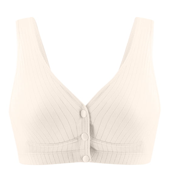 Wireless Bra for Everyday Women Padded Bra Feature V-Neck T-Shirt Bra Style W-199 Beige L
