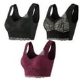 thumbnail image 1 of Wireless Bralette Women Seamless Bra Feature V-Neck Wire-Free Bra Style W-406 Purple 5XL, 1 of 5