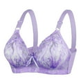 thumbnail image 1 of Mallwal Wireless Push Up Bras for Women Solid Color Comfortable Hollow Out Sports Bra Underwear No Underwire V-Neck Lightly Lined Bra Feature Hook and Eye Closure Wire-Free Bra Style Y-406 , Pink-a XL, 1 of 2