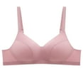 thumbnail image 1 of Women Bras Full Coverage Pullover Bra Feature V-Neck No Underwire Bra Style W-75 Pinks M, 1 of 3