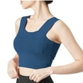 thumbnail image 1 of Women's Classic T-Shirt Bra Training Sports Underwear Running Bralettes Yoga High Strength Shock-Proof Sports Bra V-Neck Lace Bra Feature Hook and Eye Closure Padded Bra Style Y-549 , Blue XXL, 1 of 3
