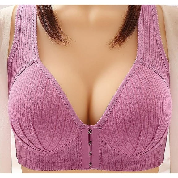 Womens Bra Convertible Bra Feature V-Neck Balconette Bra Style W-1258 Purple L
