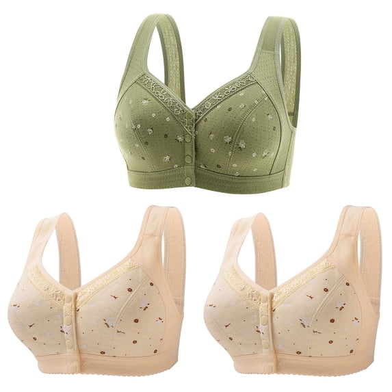 Womens Bras Comfortable Padded Bra Feature V-Neck Balconette Bra Style W-629 Green S