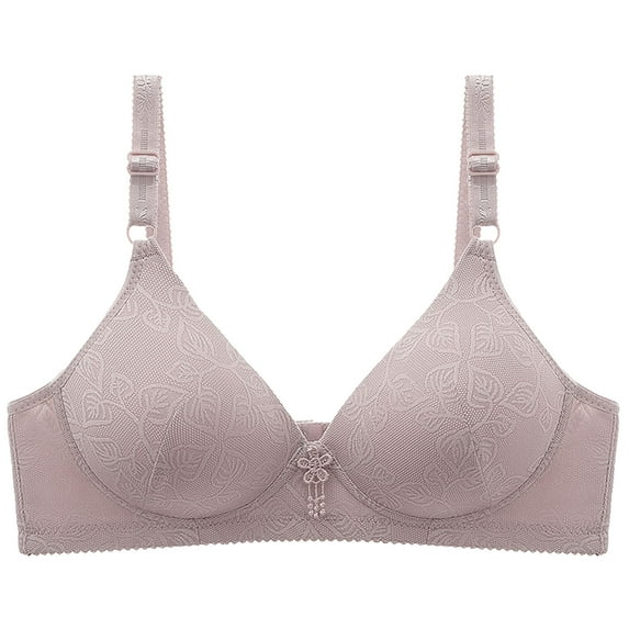 Womens Bras No Underwire Seamless Bra Feature V-Neck Push-up Bra Style W-885 Gray L
