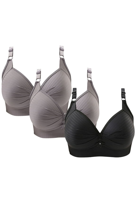 Womens Bras Push up Lightly Lined Bra Feature V-Neck Demi & Balconette Bra Style W-250 Hook and Eye Closure Comfort Bras Gray-b L