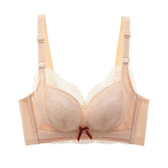 Womens Plus Size Bras No Underwire Bra Feature V-Neck Longline Bra Style W-1434 Beige 4XL