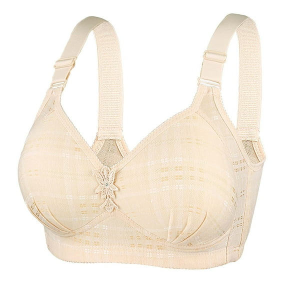 Womens Racerback Bras Pullover Bra Feature V-Neck Sport Bra Style W-1171 Beige XXL