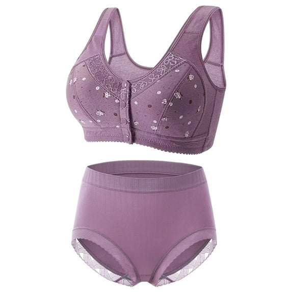 Womens Sports Bras High Support Seamless Bra Feature V-Neck Bralette Bra Style W-323 Hook and Eye Closure Lace Bralettes Purple 46