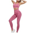 thumbnail image 1 of Womens Two Piece Outfits Woman Summer Outfit Clothing Set Female Round Neck Sleeveless Tops Pants Sets Casual Pant Style S_43 Women's Tracksuits Pink1 M, 1 of 5