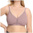 thumbnail image 1 of Workout Bras Women Plus Size Seamless Push Up Lace Sports Bra Comfortable Breathable Bras Underwear V-Neck Full-Coverage Bra Feature Hook and Eye Closure Padded Bra Style Y-625 , Purple 80C, 1 of 8