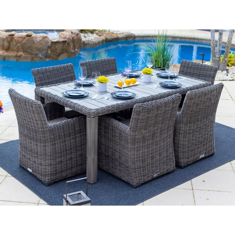 Round grey online rattan garden furniture