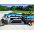 thumbnail image 1 of Malmo Combination Furniture for Outdoor – Wicker Patio Furniture Set with Sectional Set, Eight-Seat Dining Set, and Chaise Lounge Set (18-Piece, Full-Round Gray Wicker, Sunbrella Canvas Navy), 1 of 6
