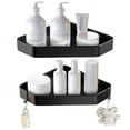 thumbnail image 1 of Malmo Corner Shower Caddy 2 Shelf Rustproof No Drilling Bathtub & Shower Organizer, Black 2 Pack, 1 of 4