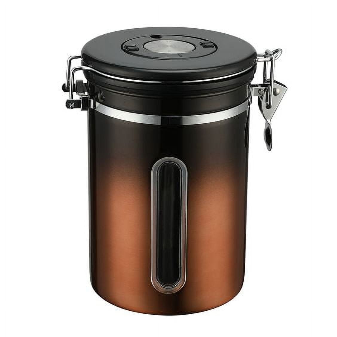 Malmo Gradient Coffee Food Canister Stainless Canister,Airtight Copper Storage Kitchen Date Lid, Tracker Coffee Steel for 12oz, Container Gradient with