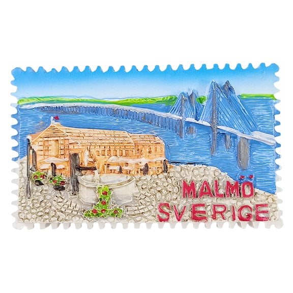 Malmo Sweden 3D Fridge Magnet Souvenir Gift,Resin Handmade Malmo Refrigerator Magnet Home Decoration Collection