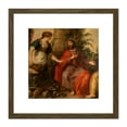 thumbnail image 1 of Malo Christ With Mary And Martha Painting 8X8 Inch Square Wooden Framed Wall Art Print Picture with Mount, 1 of 4