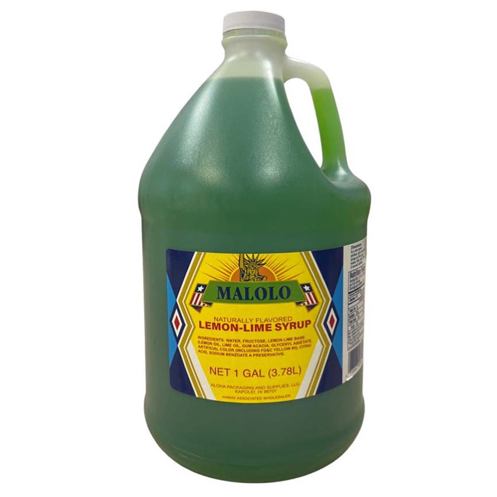Malolo Lemon Lime Syrup, 1 Gallon Jug, 1.3 fl. oz Serving Size (Milk-Free)