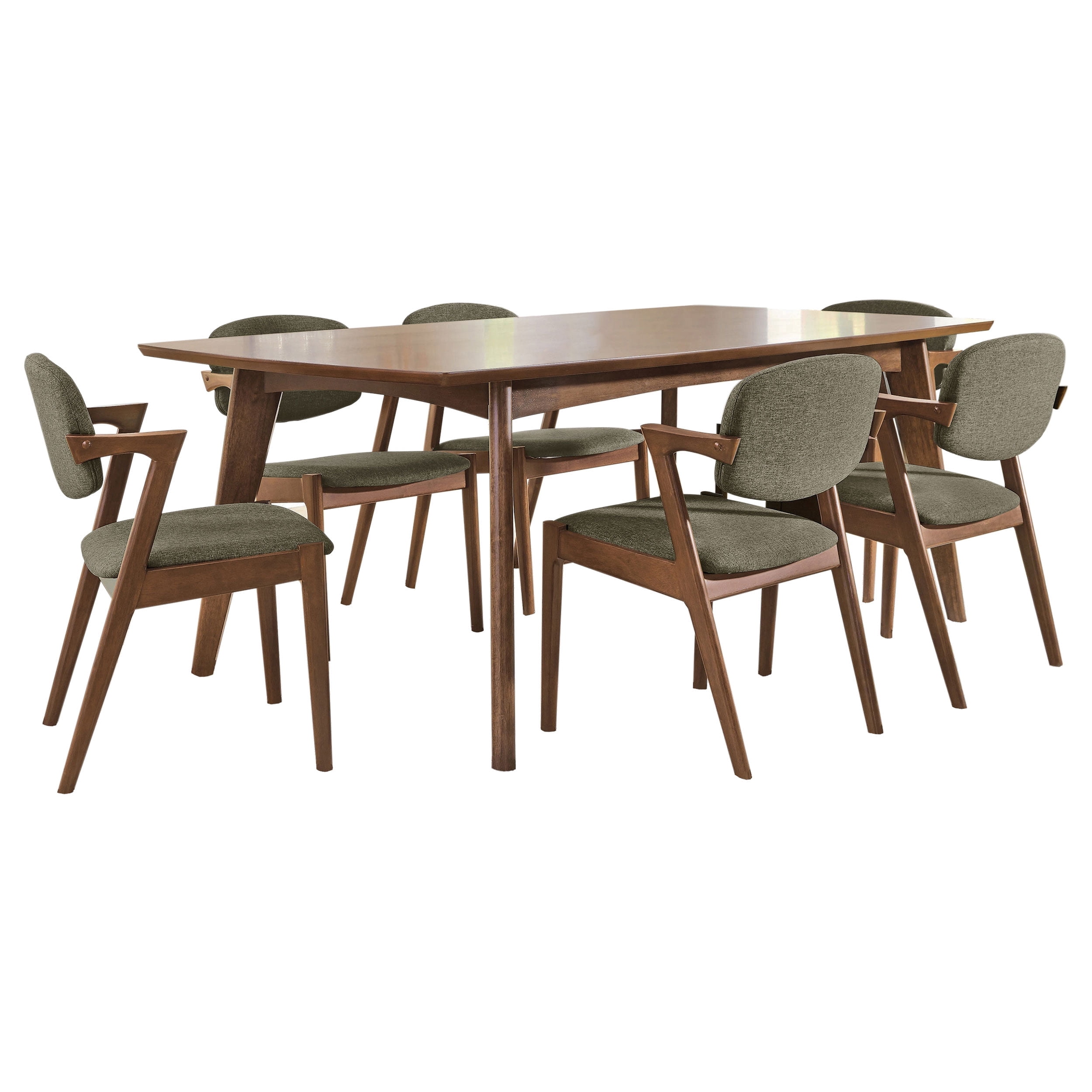 Malone 7-piece Rectangular Dining Table Set Dark Walnut - Walmart.com