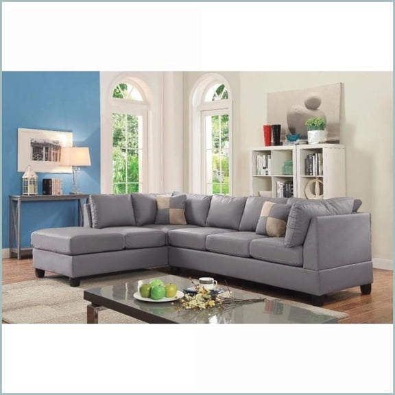 Malone Flexible Sectional Sofa – Right/Left Chaise, Removable Backs, Foam Seating | Gray | Loose Back