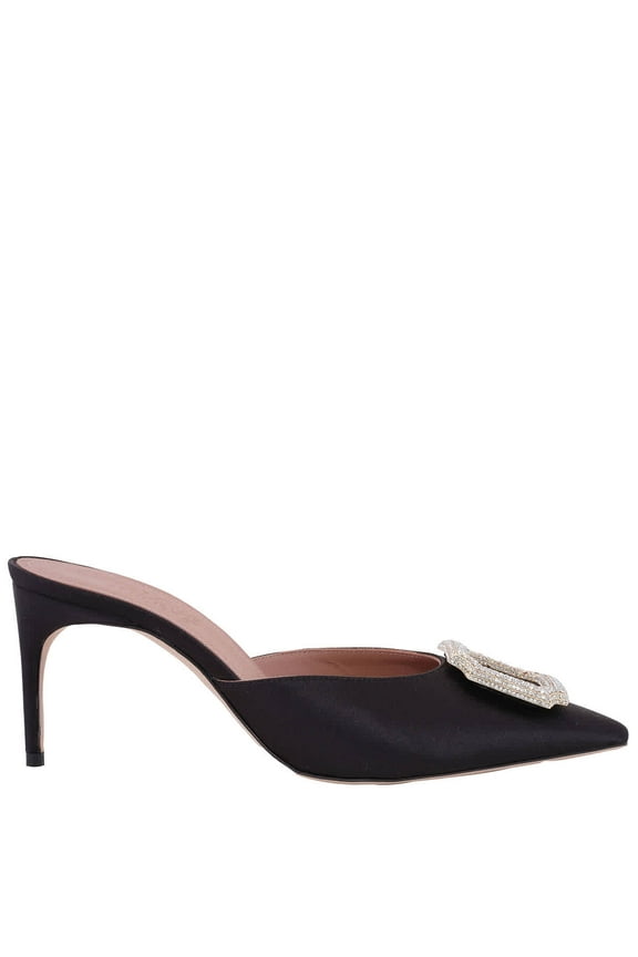 Black Satin Mules Black (Women's)