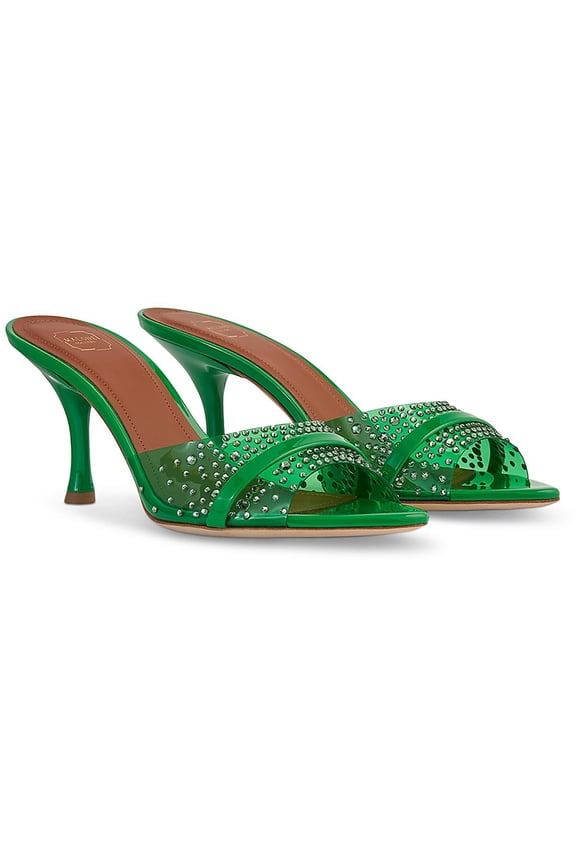 Womens Julia Embellished PVC Mules 37 Green - NIB $725