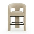 thumbnail image 1 of Malone Taupe Performance Chenille Stool, 1 of 8